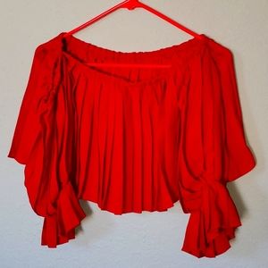 NWT Pleated Offshoulder Top